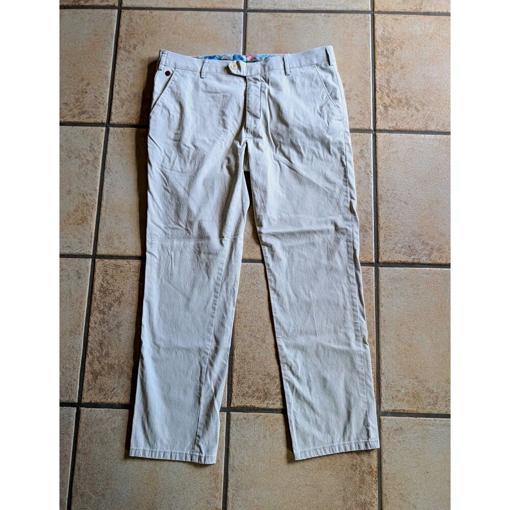 Meyer Men's Beige Khaki Pants 36x30 Organic Cotton New York Straight Leg Pockets